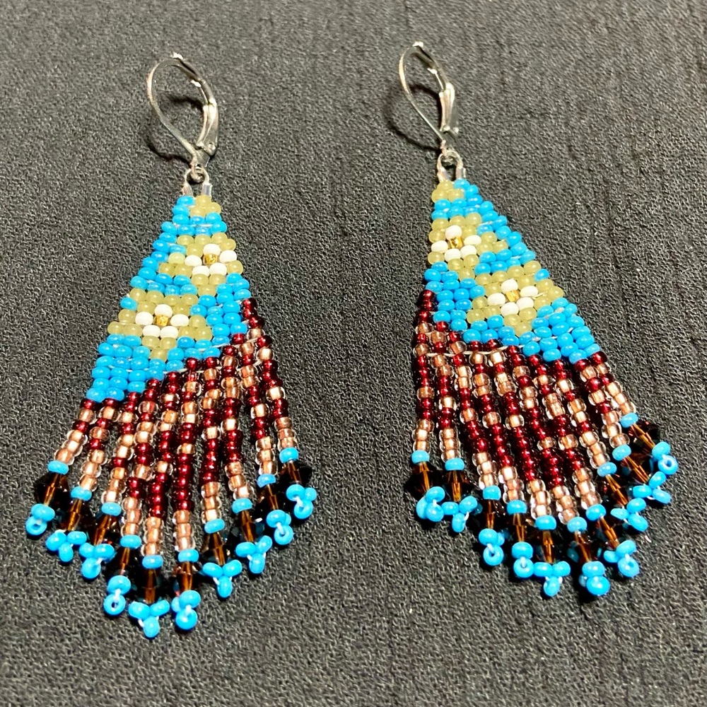Earth and Sky Beaded Earrings